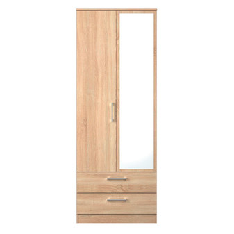 Devon Tall 2 Drawer Mirrored Wardrobe in Bardolino Oak - DEV082BOBO (1).jpg