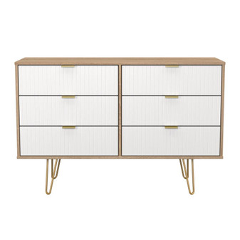 Linear (F) 6 Drawer Midi Chest in White Matt & Bardolino Oak - LIF015WMBO (1).jpg