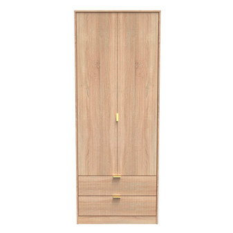 Linear Tall 2 Drawer Wardrobe in Bardolino Oak - LIF081BOBO (1).jpg