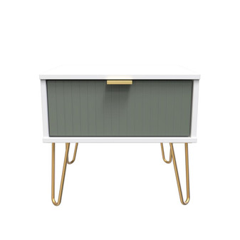 Linear 1 Drawer Bedside Cabinet  with Legs in Reed Green & White - LIF016RGWM (1).jpg