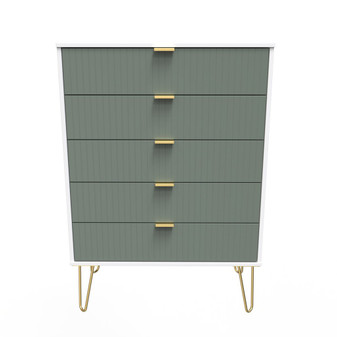 Linear 5 Drawer Chest in Reed Green & White - LIF012RGWM (1).jpg