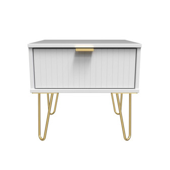 Linear 1 Drawer Bedside Cabinet  with Legs in White Matt - LIF016WMWM (1).jpg