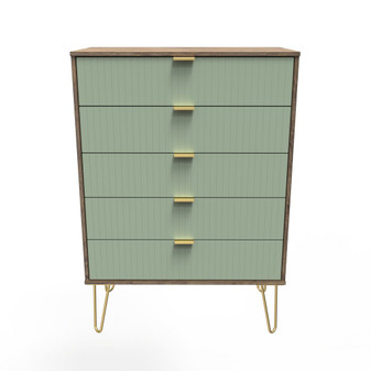 Linear 5 Drawer Chest in Reed Green & Vintage Oak - LIF012RGVO (1).jpg
