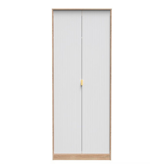 Linear (F) Tall Plain Wardrobe in White Matt & Bardolino Oak - LIF080WMBO (1).jpg