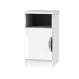 Camden Open Drawer Bedside Cabinet in White Gloss & White - CAM017WGWM.jpg