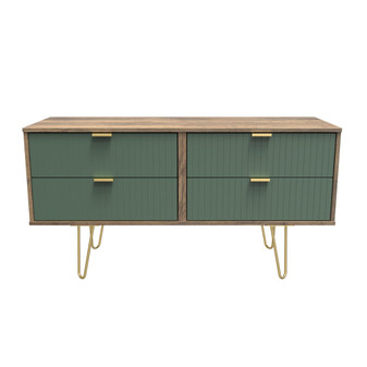 Linear 4 Drawer Bed Box in Labrador Green & Vintage Oak - LIF036LBVO (1).jpg