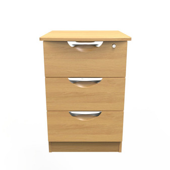 Flora 3 Drawer Bedside Cabinet - with Lock in Modern Oak - FLO006MOMO (1).jpg