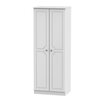 Pembroke Tall Double Hanging Wardrobe in White Matt - PEM085WMWM.jpg