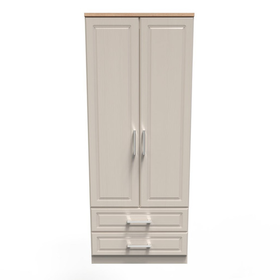 Kent 2ft6in 2 Drawer Wardrobe in Kashmir Ash & Modern Oak - KEN061KAMO (1).jpg