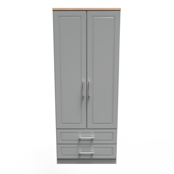 Kent 2 Door 2 Drawer Wardrobe in Dusk Grey & Bardolino Oak - KEN061DGBO (1).jpg