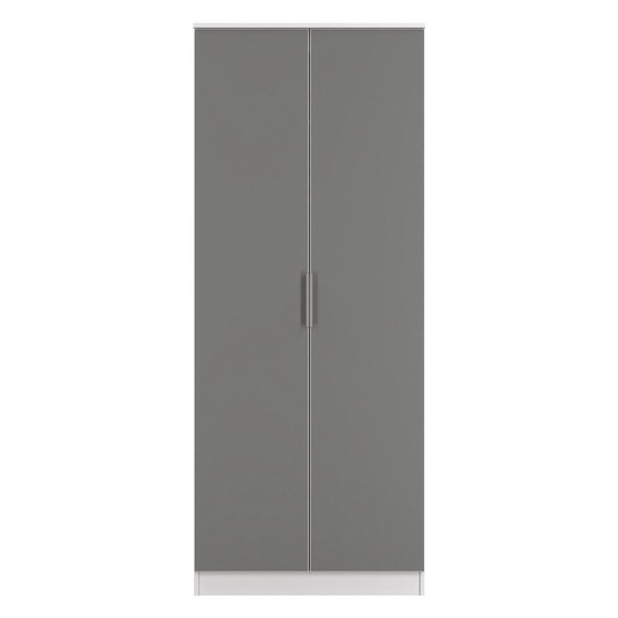 Plymouth 2ft6in Plain Wardrobe in Uniform Gloss & White - PLY060UGWM (1).jpg