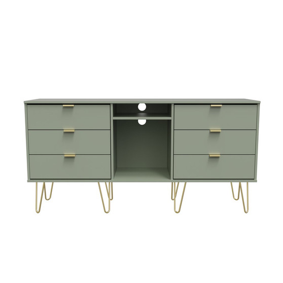 Hong Kong 6 Drawer TV Unit with legs in Reed Green - HKF247RGRG (1).jpg