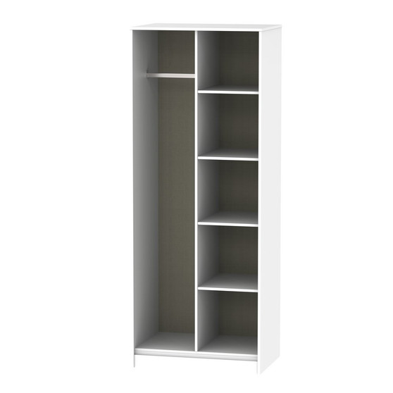 Hong Kong (Black Legs) Tall Open Wardrobe in Kashmir Matt & White - HKB084KMWM (1).jpg
