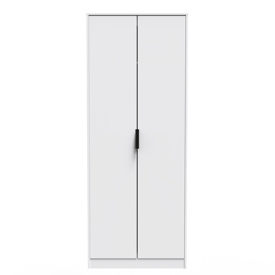 Hong Kong (Black Sleigh Legs) Tall Plain Wardrobe in White Matt - HKG080WMWM (1).jpg