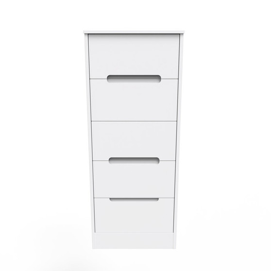 Monaco 5 Drawer Bedside Cabinet in White Matt - MON003WMWM (1).jpg