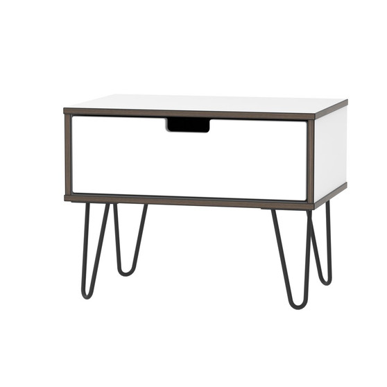 Shanghai (Black hairpin Legs) 1 Drawer Midi Chest with Legs in White Gloss & White - SHC022WGWM.jpg