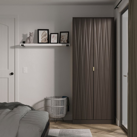 Las Vegas Tall Plain Wardrobe in Graphite Black - LVF080GBGB (0).jpg