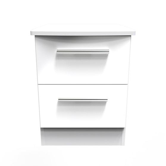 Knightsbridge 2 Drawer Bedside Cabinet in White Gloss - KNI005WGWM (1).jpg