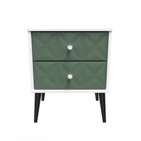 Pixel 2 Drawer Bedside Cabinet in Labrador Green & White - PXT005LBWM (1).jpg