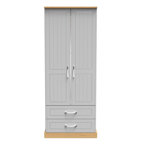 Whitney Tall 2 Drawer Wardrobe in Grey Ash & Modern Oak - WHI081GAMO (1).jpg