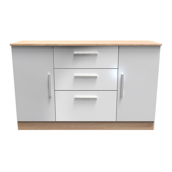 Contrast 2 Door/3 Drawer Unit in Grey Gloss & Bardolino Oak - CTR206GGBO (1).jpg