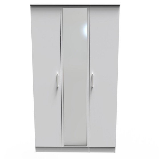 Devon Triple Mirror Wardrobe in Grey Matt - DEV137GMGM (1).jpg