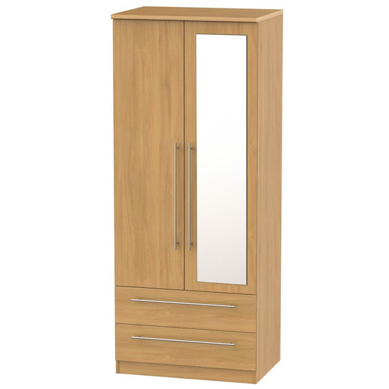 Sherwood 2ft6in 2 Drawer Mirror Wardrobe in Modern Oak - SHE062MOMO.jpg