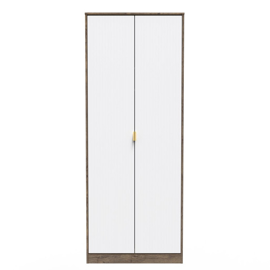 Linear Tall Plain Wardrobe in White Matt & Vintage Oak - LIF080WMVO (1).jpg