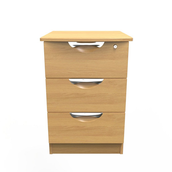 Flora 3 Drawer Bedside Cabinet - with Lock in Modern Oak - FLO006MOMO (1).jpg