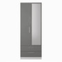 Contrast 2ft6in 2 Drawer Mirror Wardrobe in Dusk Grey & White - CTR062DGWM (1).jpg