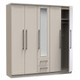 Beverley Tall 5 Door Plain + 2 Drawer Mirrored Wardrobe in Kashmir Matt - BEV191KMKM (6).jpg