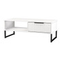 Fluted (Black Sleigh Legs) 1 Drawer Coffee Table in White Matt - FUG231WMWM (3).jpg