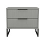 Fluted (Black Sleigh Legs) 2 Drawer Midi Chest in Dusk Grey - FUG009DGDG (1).jpg