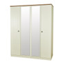 Victoria Quad Wardrobe (4 door / 2 mirror) in Cream Ash with Riviera Oak Top - VIC257CARO_2.jpg