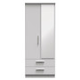 Knightsbridge 2ft6in 2 Drawer Mirror Wardrobe in Grey Matt - KNI062GMGM (1).jpg