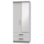 Knightsbridge 2ft6in 2 Drawer Mirror Wardrobe in Grey Matt - KNI062GMGM (3).jpg