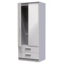 Knightsbridge 2ft6in 2 Drawer Mirror Wardrobe in Grey Matt - KNI062GMGM (5).jpg