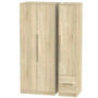 Monaco Tall Triple Plain + Drawer Wardrobe in Bardolino Oak - MON160BOBO.jpg