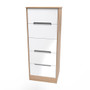 Monaco 5 Drawer Bedside Cabinet in White Gloss & Bardolino Oak - MON003WGBO (3).jpg
