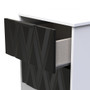 Las Vegas 2 Drawer Bedside Cabinet in Deep Black & White Matt - LVC005DBWM (5).jpg