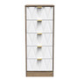 Las Vegas 5 Drawer Bedside Cabinet in White Matt & Vintage Oak - LVF003WMVO (1).jpg