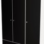 Yarmouth Tall Triple 2 Drawer Wardrobe in Black Gloss & White - YAR141BGWM (4).jpg