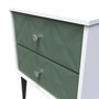 Pixel 2 Drawer Bedside Cabinet in Labrador Green & White - PXT005LBWM (4).jpg