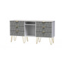 Diamond 6 Drawer TV Unit with legs in Shadow Matt & White - DIF247SMWM (3).jpg