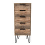 Hong Kong (Black Hairping Legs) 5 Drawer Bedside Cabinet in Vintage Oak - HKC003VOVO.jpg