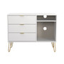 Linear 3 Drawer TV Unit with legs in White Matt - LIF246WMWM (1).jpg