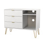 Linear 3 Drawer TV Unit with legs in White Matt - LIF246WMWM (3).jpg
