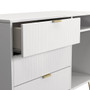 Linear 3 Drawer TV Unit with legs in White Matt - LIF246WMWM (5).jpg