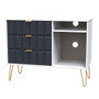 Cube 3 Drawer TV Unit with legs in Indigo Matt & White - CUF246IMWM (3).jpg