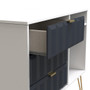 Cube 3 Drawer TV Unit with legs in Indigo Matt & White - CUF246IMWM (5).jpg